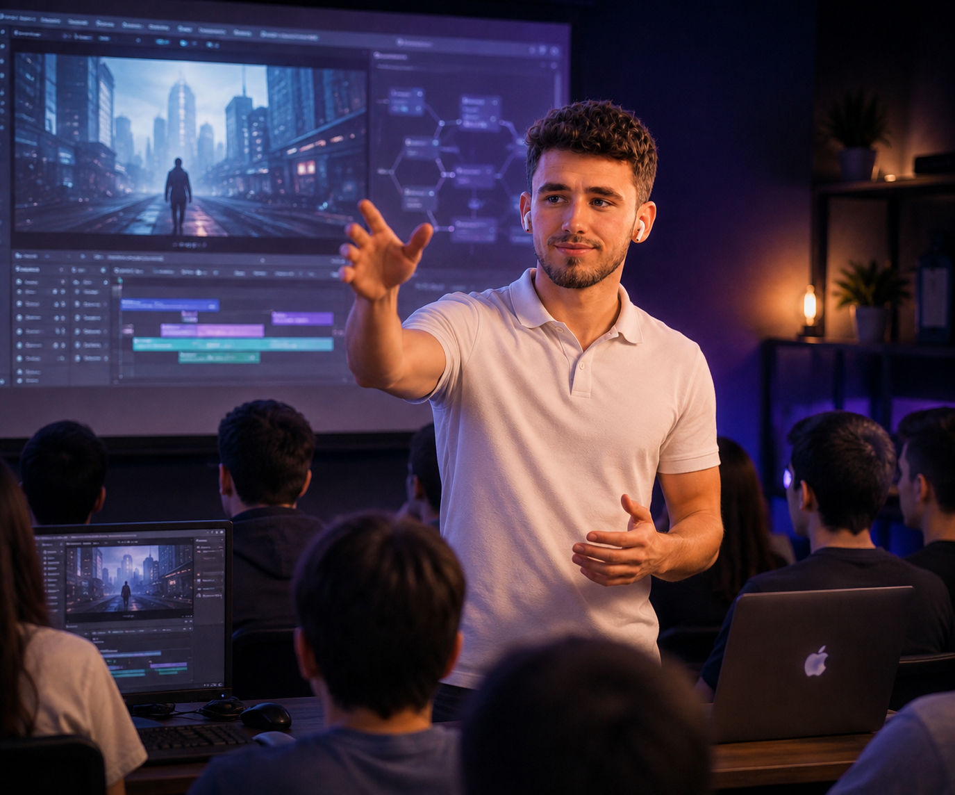 Mathis présentant sa masterclass sur l'intelligence artificielle